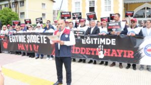 EĞİTİM-BİR-SEN ADANA ŞUBESİ EĞİTİMCİYE ŞİDDETE KARŞI İŞ BIRAKTI
